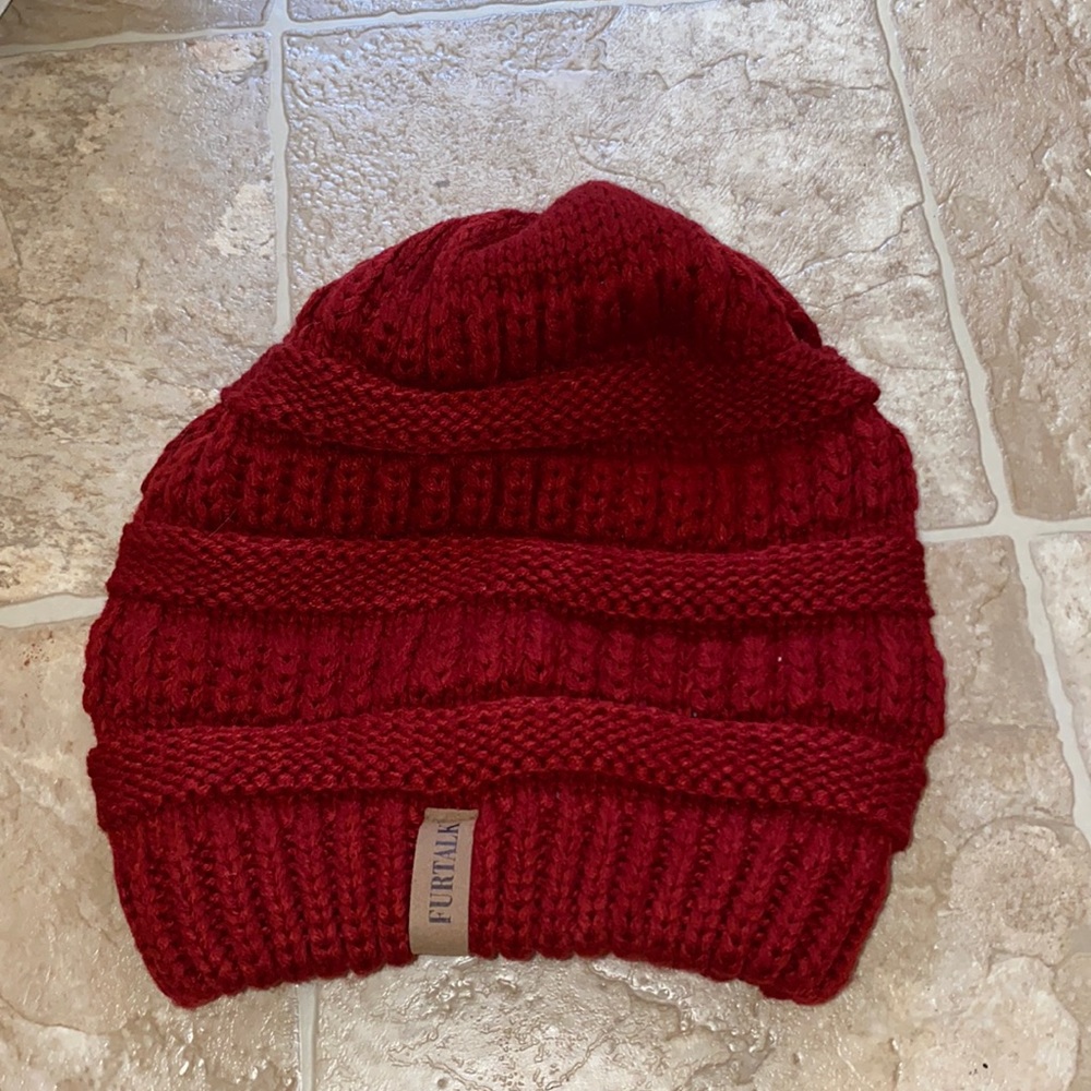 Burgundy Slouch Beanie